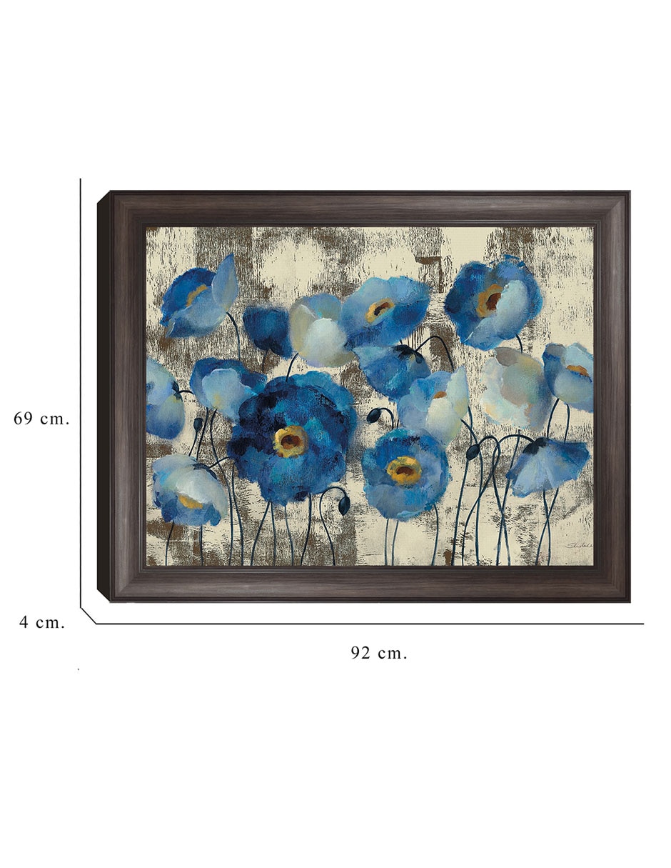 Cuadro decorativo Floral aguamarina de Silvia Vassileva técnica mixta 2