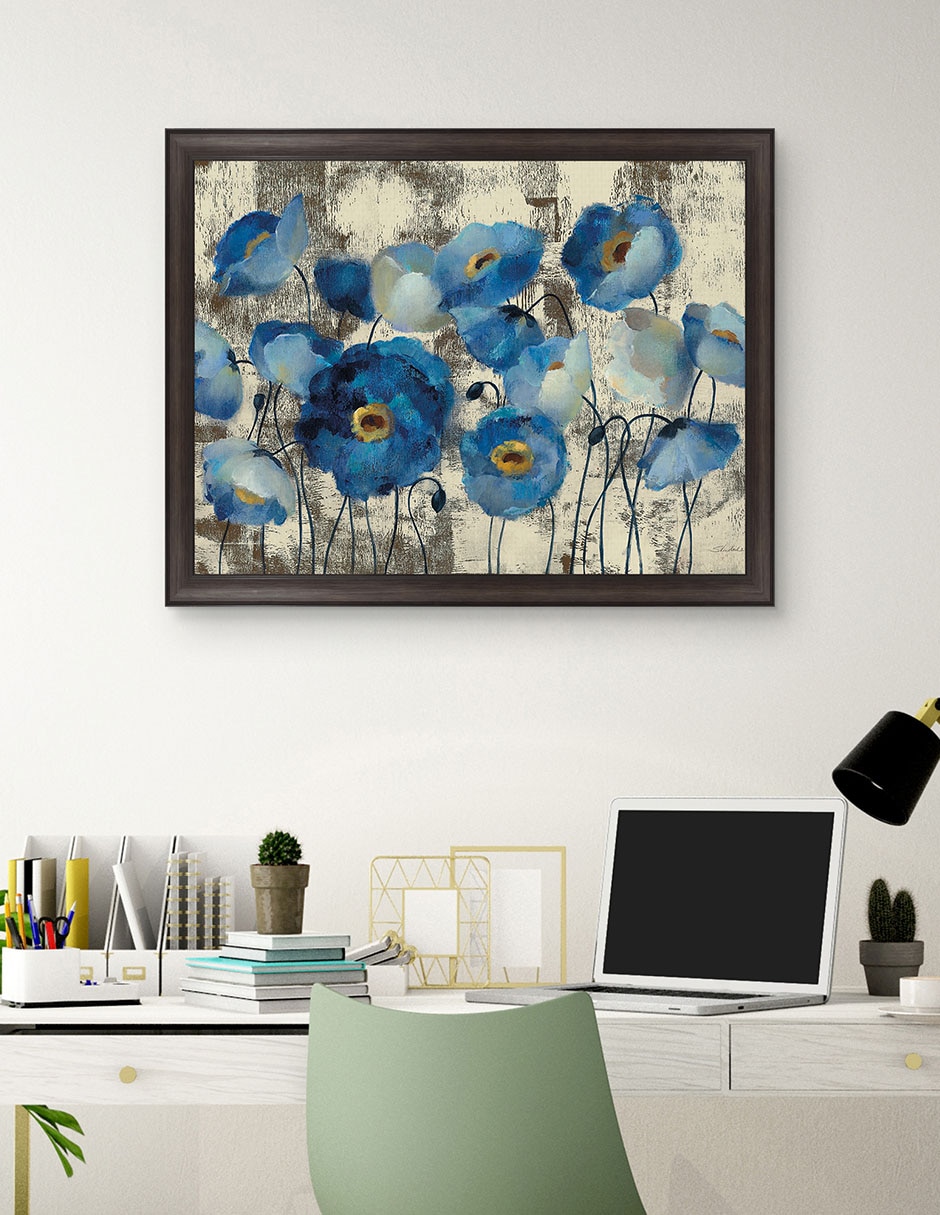 Cuadro decorativo Floral aguamarina de Silvia Vassileva técnica mixta 4