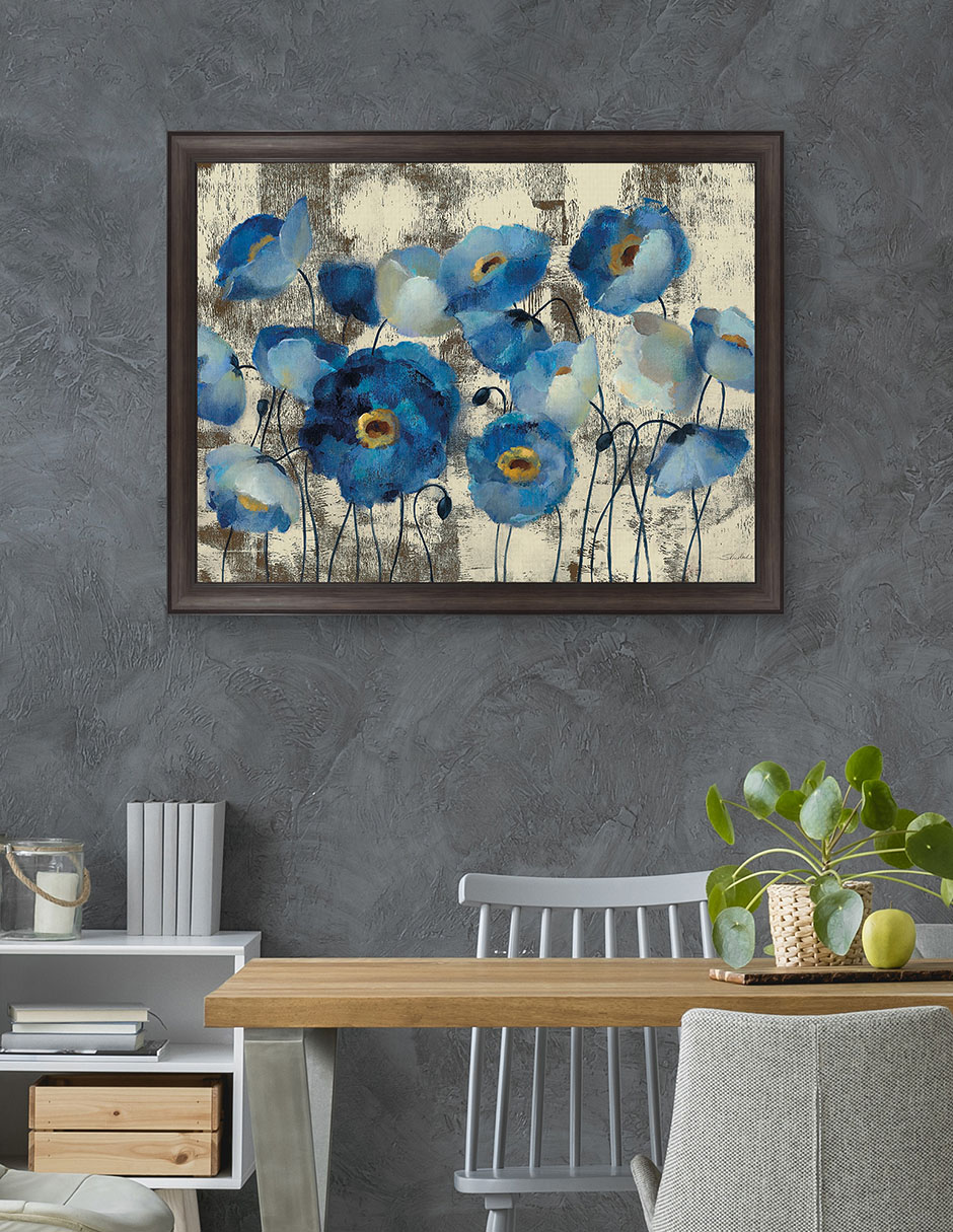 Cuadro decorativo Floral aguamarina de Silvia Vassileva técnica mixta 5