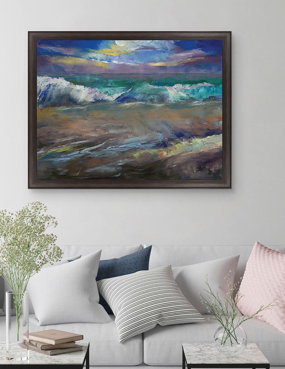 Cuadro decorativo Ondas a la luz de la luna de Michael Creese técnica mixta 3