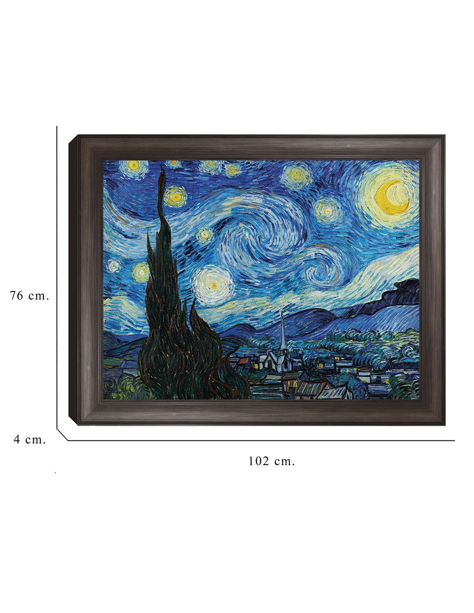 Cuadro decorativo La noche estrellada (1889 de Vincent Van Gogh técnica mixta 2