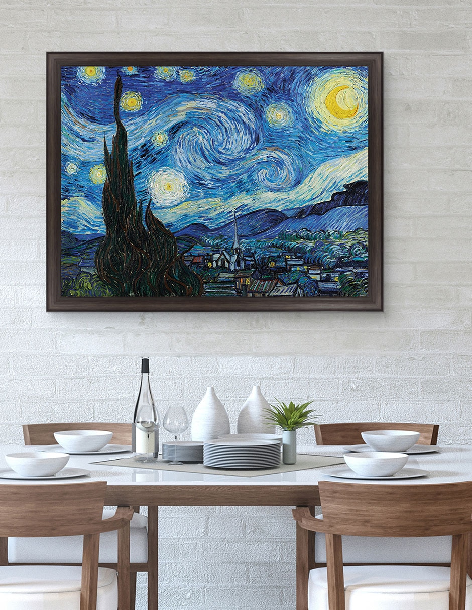 Cuadro decorativo La noche estrellada (1889 de Vincent Van Gogh técnica mixta 4