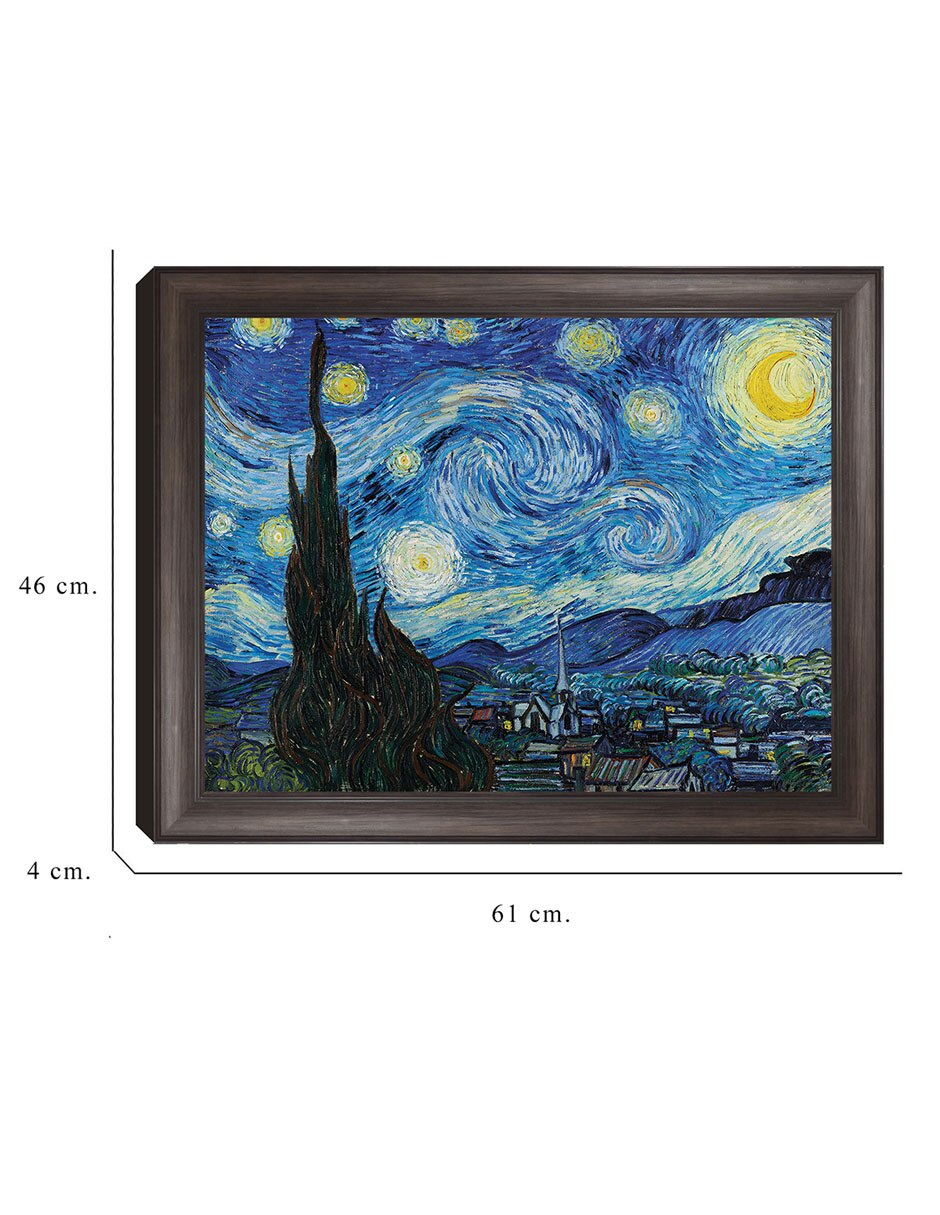 Cuadro decorativo La noche estrellada (1889 de Vincent Van Gogh técnica mixta 6