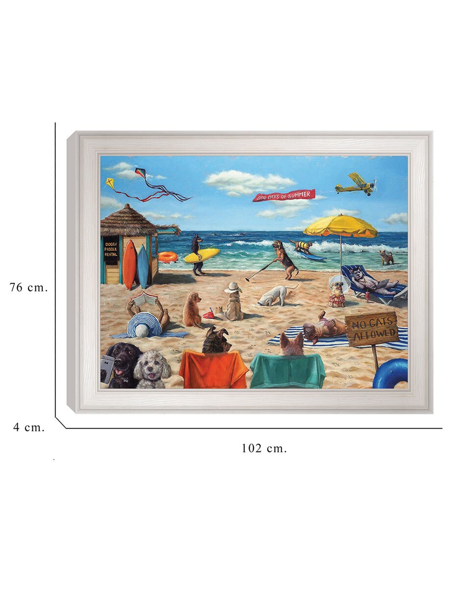Cuadro decorativo Playa de perros de Lucia Heffernan técnica mixta 2
