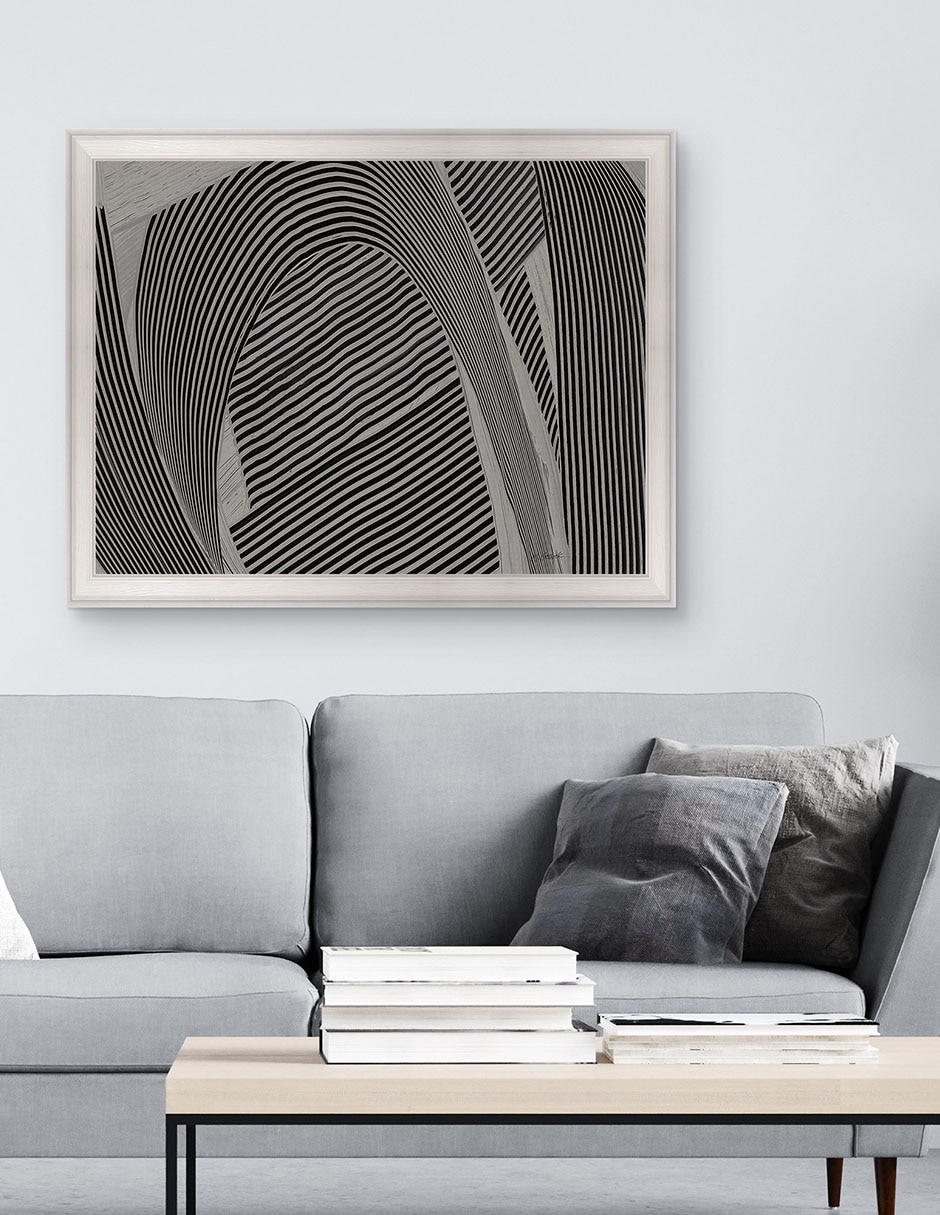 Cuadro decorativo Tejido gris I de Mike Schick técnica mixta 2