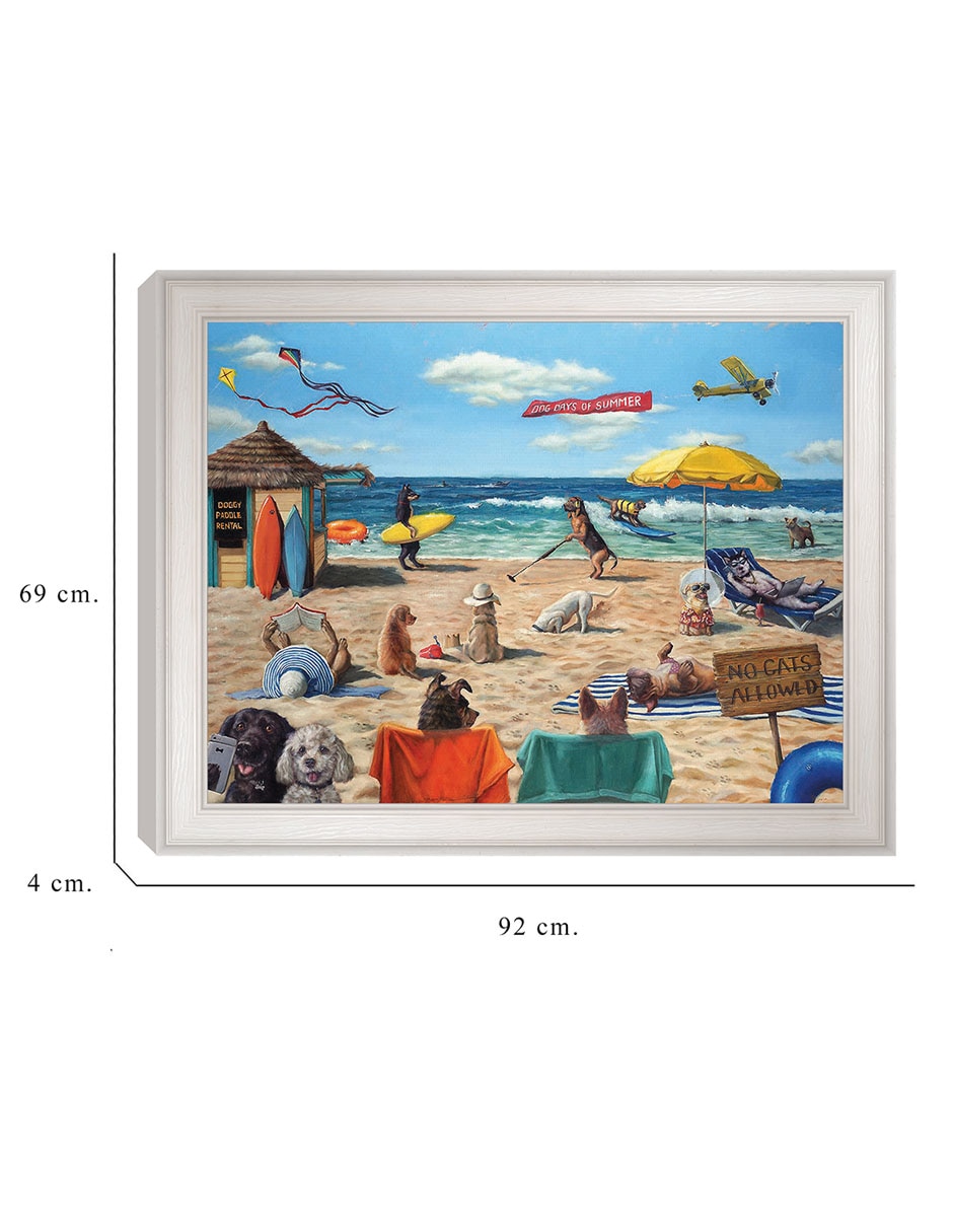 Cuadro decorativo Playa de perros de Lucia Heffernan técnica mixta 6