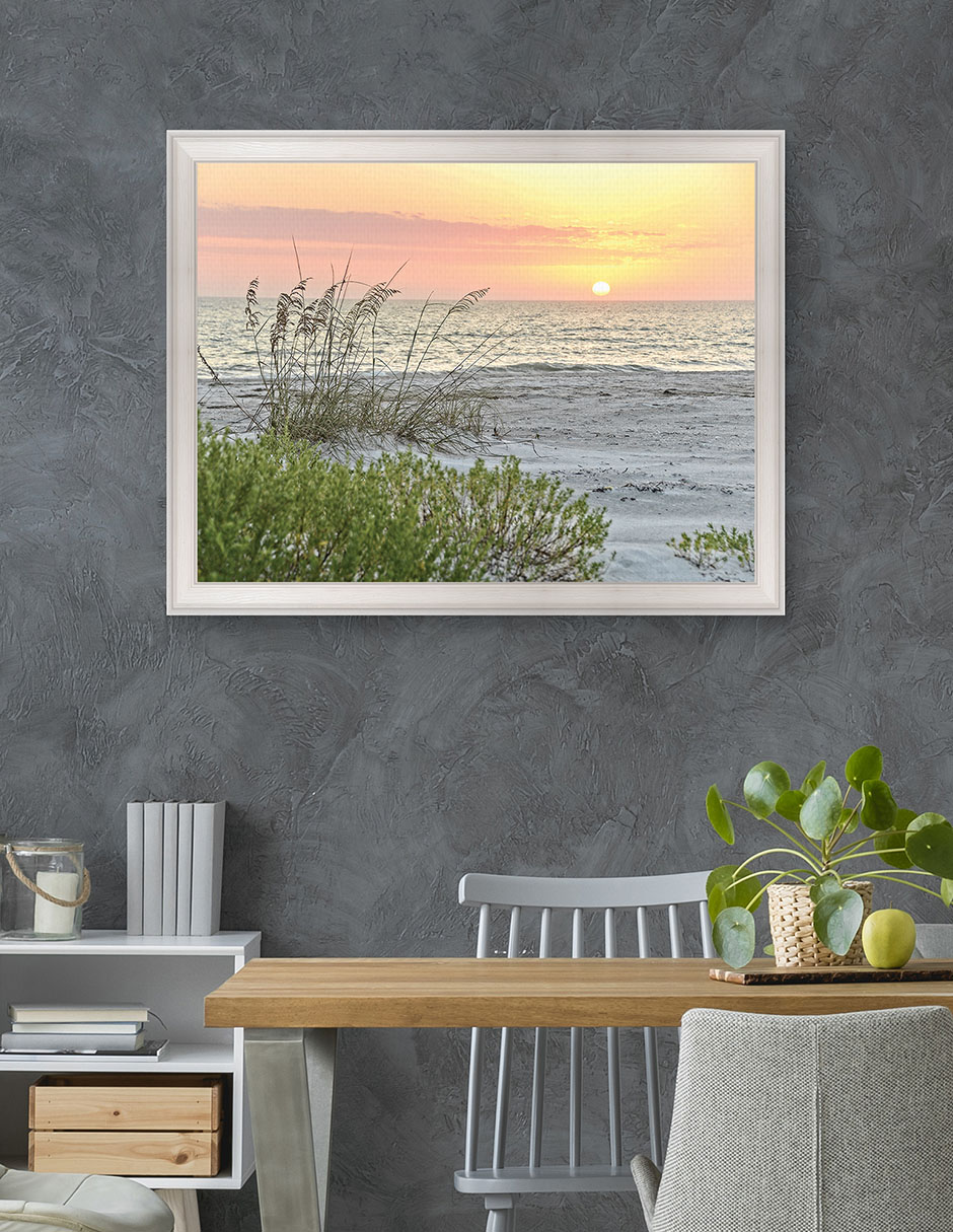 Cuadro decorativo Atardecer calmante de Mary Lou Johnson técnica mixta 4