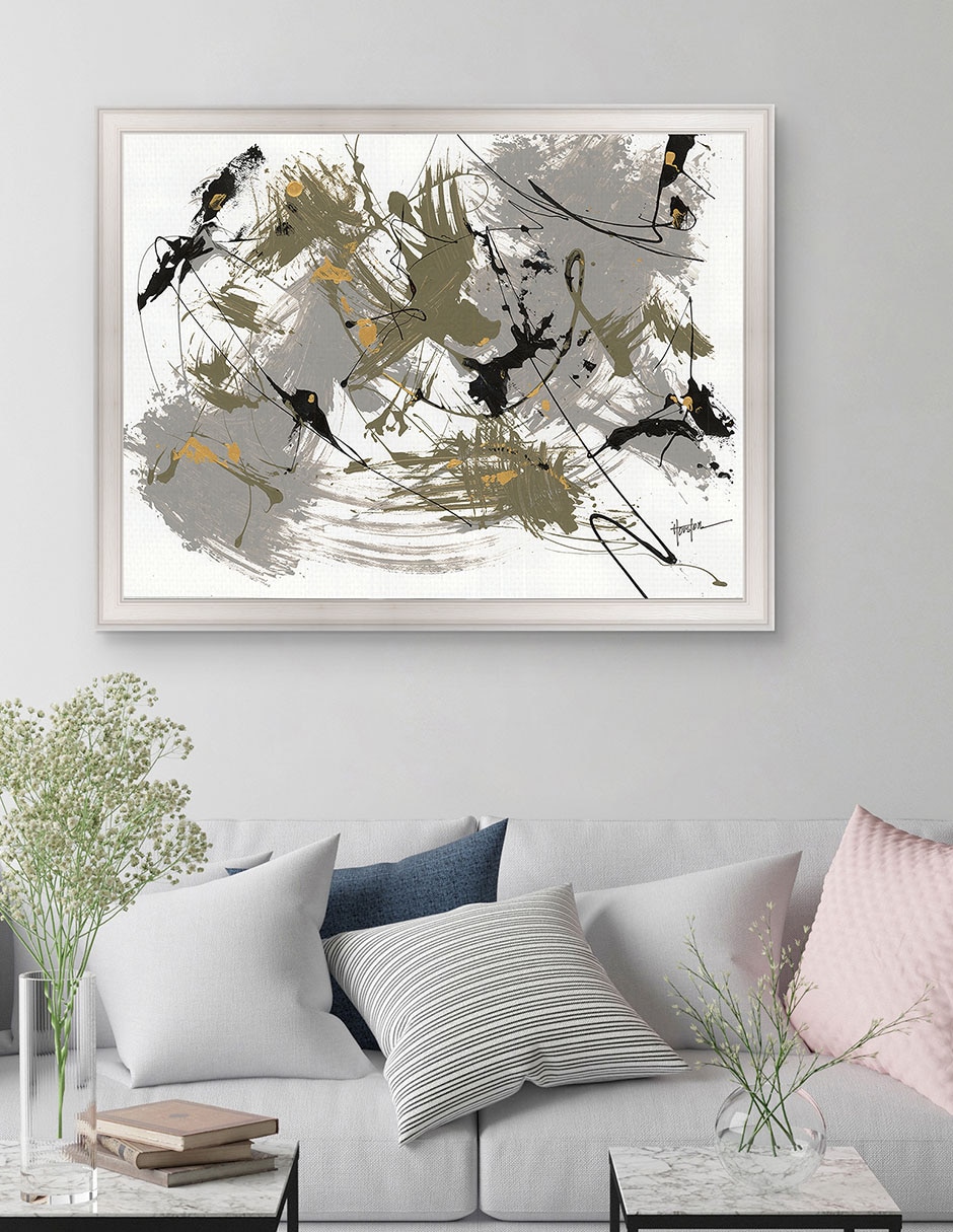 Cuadro decorativo Negro y dorado 1 de Dan Houston técnica mixta 2