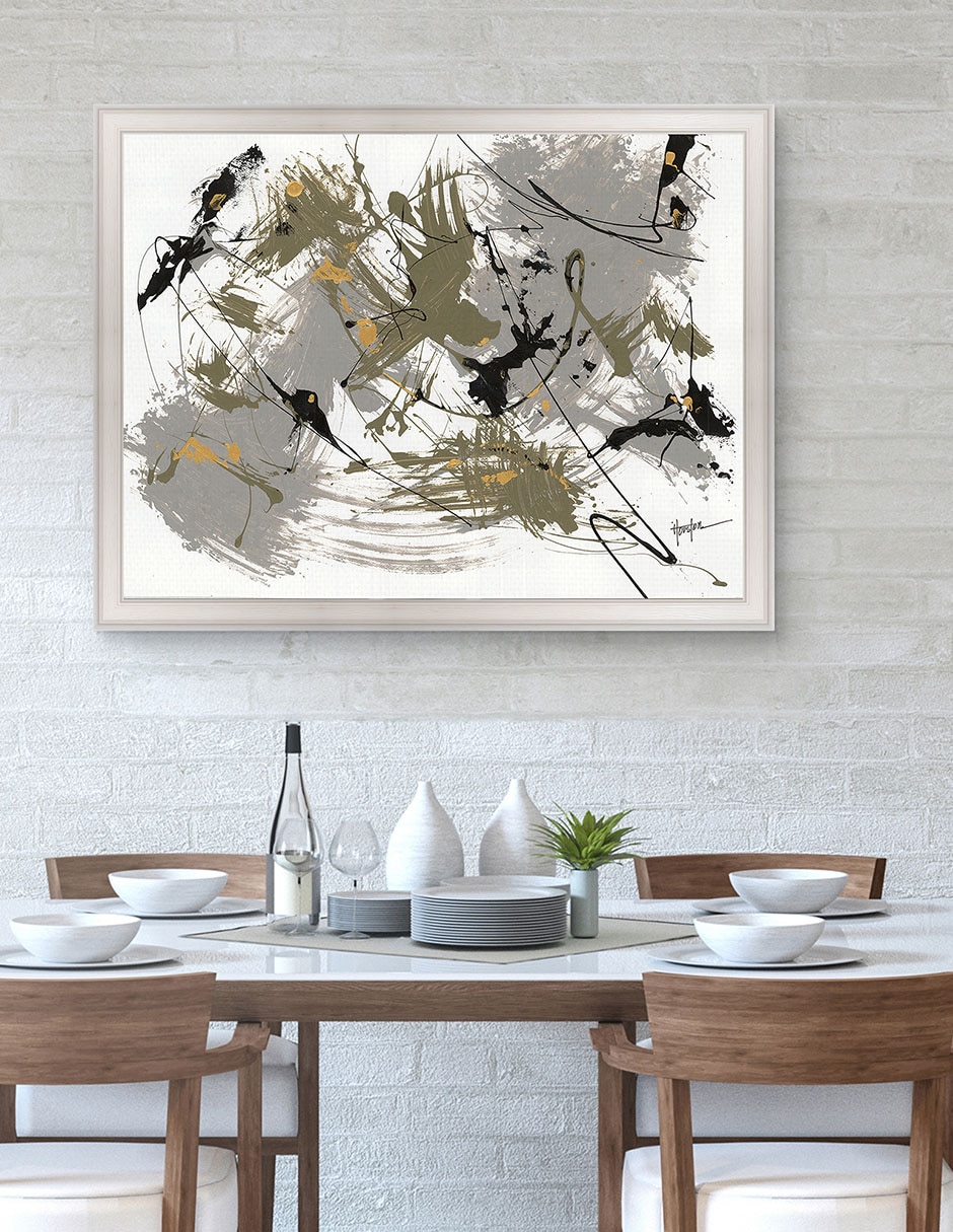 Cuadro decorativo Negro y dorado 1 de Dan Houston técnica mixta 3