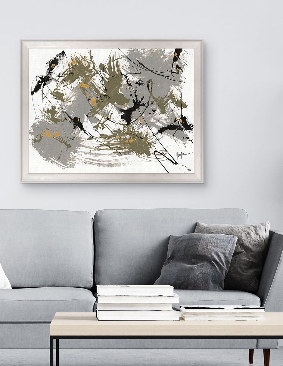 Cuadro decorativo Negro y dorado 1 de Dan Houston técnica mixta 3