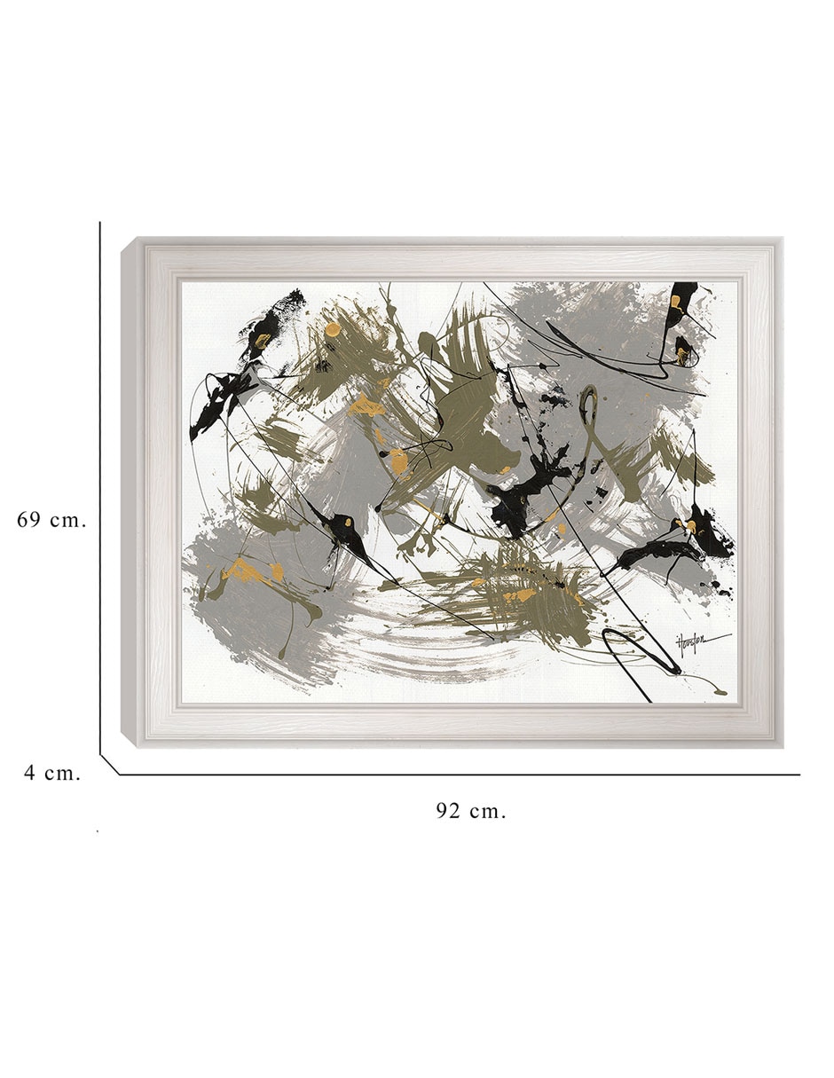 Cuadro decorativo Negro y dorado 1 de Dan Houston técnica mixta 2