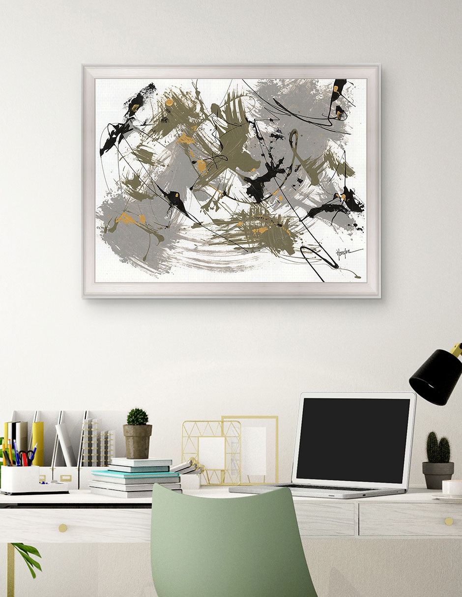 Cuadro decorativo Negro y dorado 1 de Dan Houston técnica mixta 4