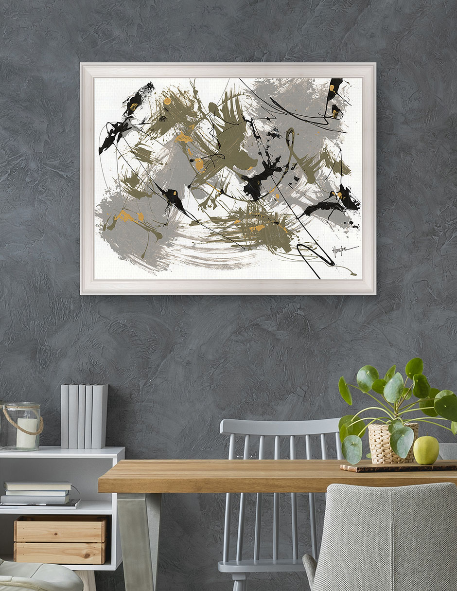 Cuadro decorativo Negro y dorado 1 de Dan Houston técnica mixta 5