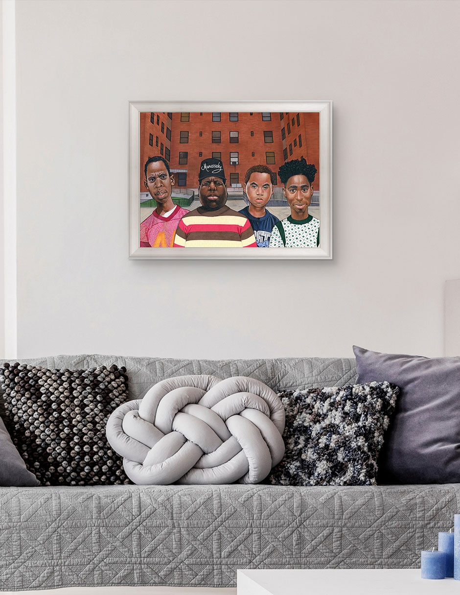 Cuadro decorativo Chicos del barrio – Hip hop de Manasseh Johnson técnica mixta 3