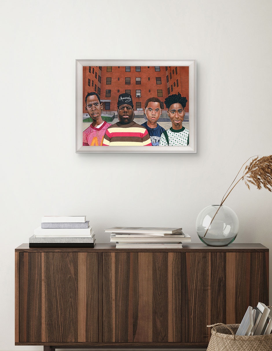Cuadro decorativo Chicos del barrio – Hip hop de Manasseh Johnson técnica mixta 4