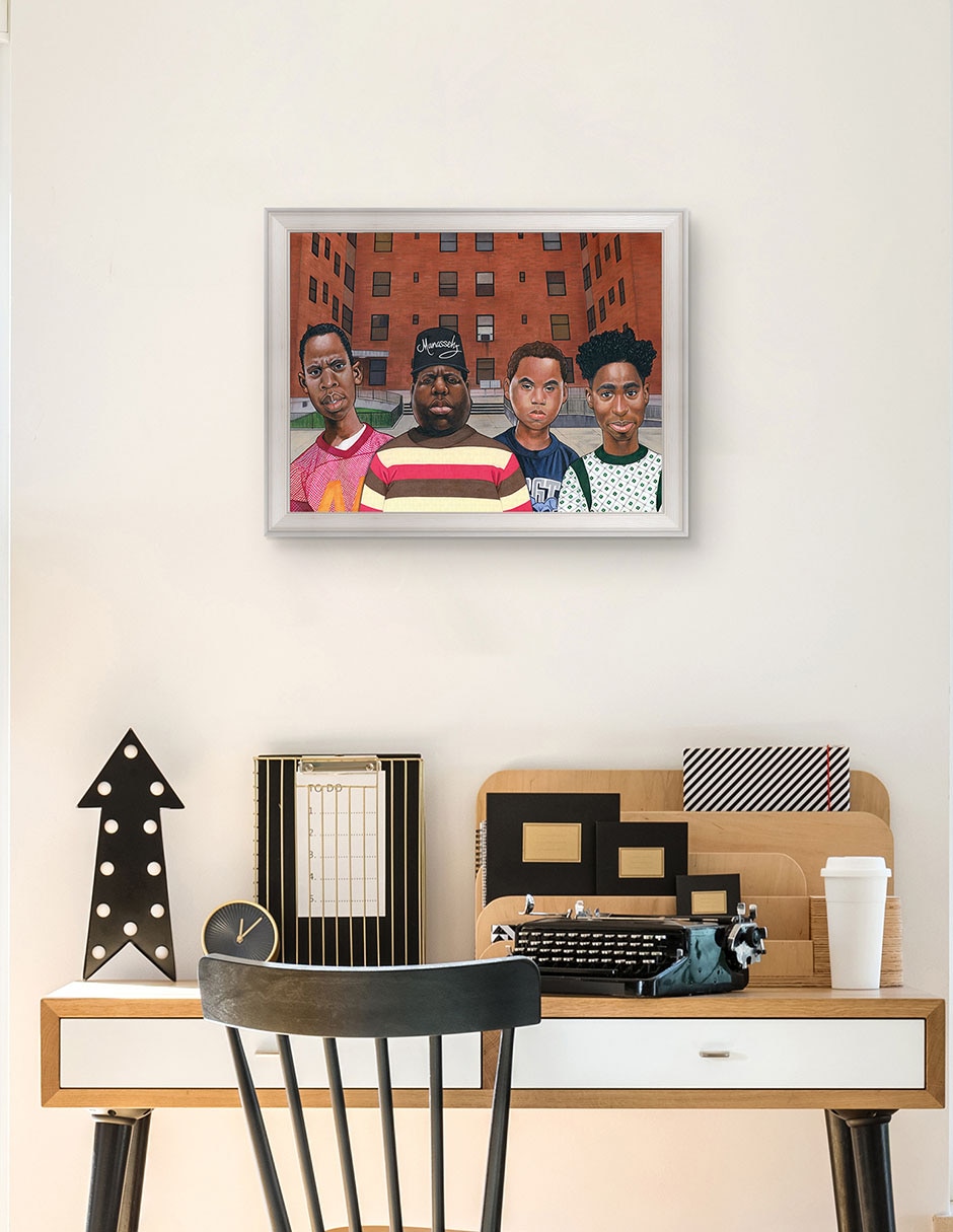 Cuadro decorativo Chicos del barrio – Hip hop de Manasseh Johnson técnica mixta 5