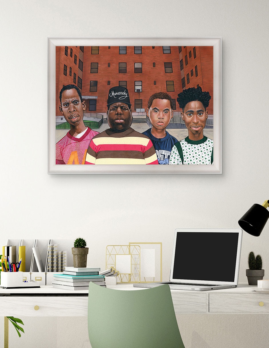 Cuadro decorativo Chicos del barrio – Hip hop de Manasseh Johnson técnica mixta 3
