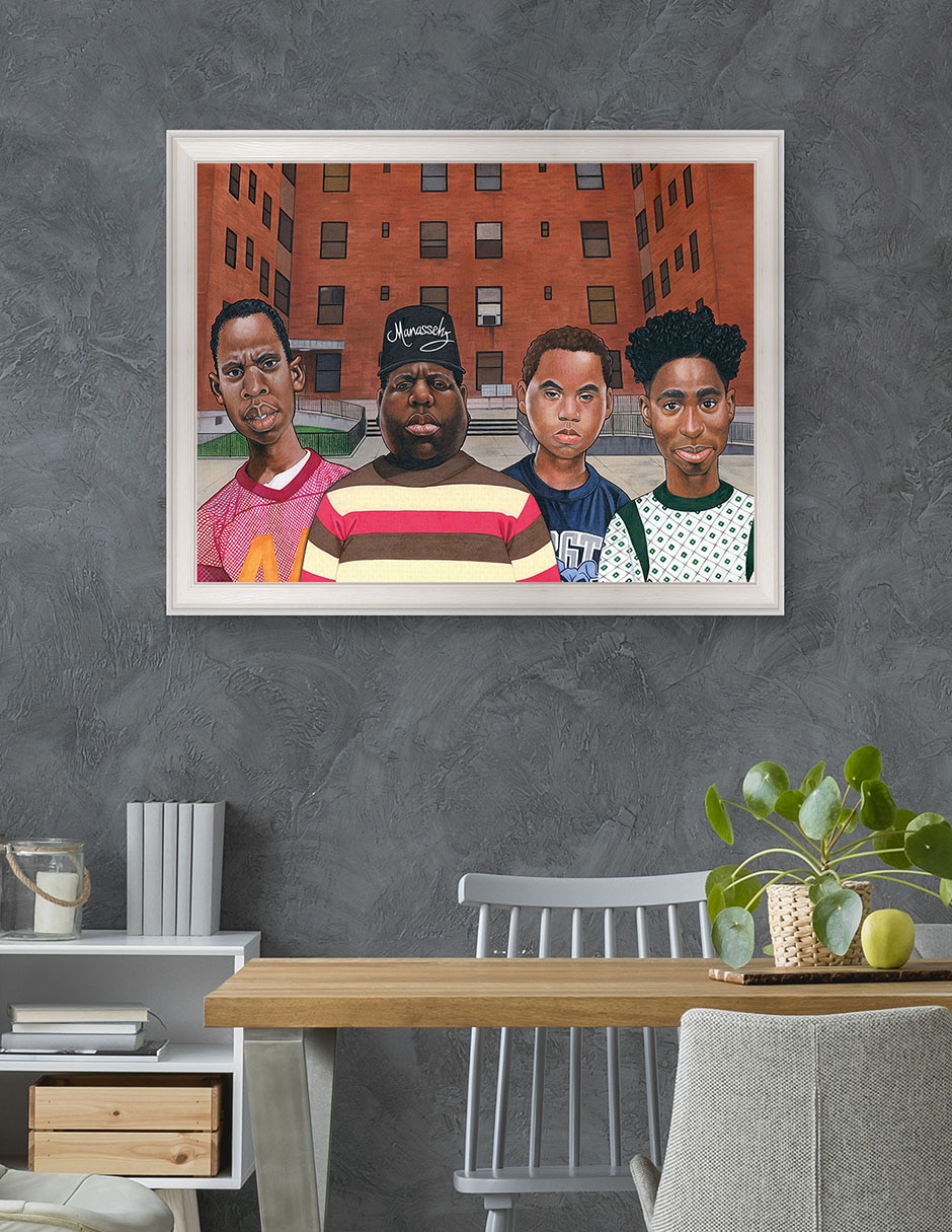 Cuadro decorativo Chicos del barrio – Hip hop de Manasseh Johnson técnica mixta 4