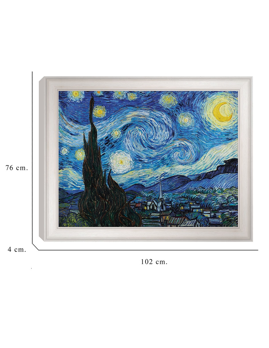 Cuadro decorativo La noche estrellada (1889 de Vincent Van Gogh técnica mixta 2