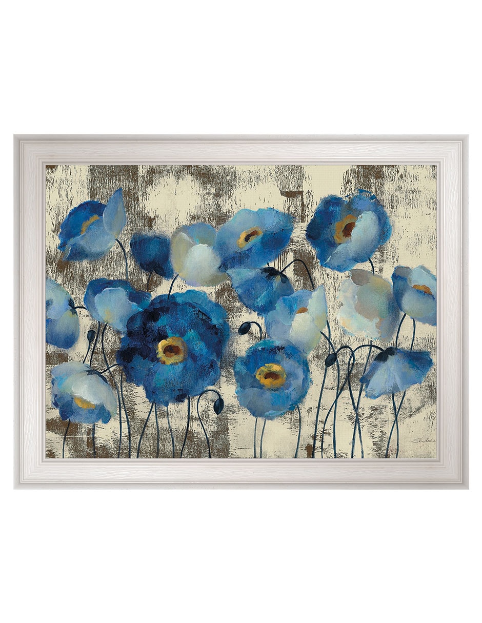 Cuadro decorativo Floral aguamarina de Silvia Vassileva técnica mixta