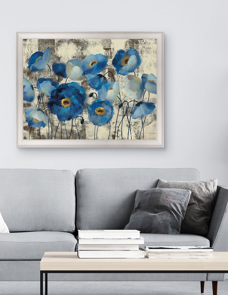 Cuadro decorativo Floral aguamarina de Silvia Vassileva técnica mixta 2
