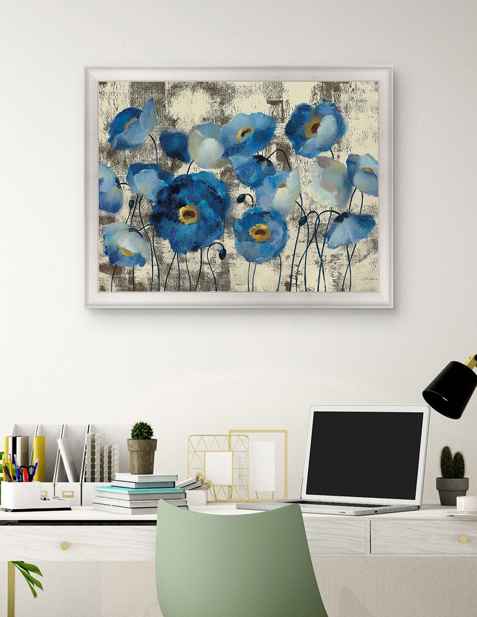 Cuadro decorativo Floral aguamarina de Silvia Vassileva técnica mixta 3