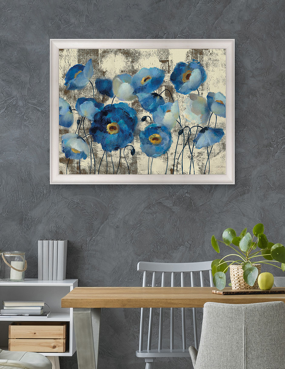 Cuadro decorativo Floral aguamarina de Silvia Vassileva técnica mixta 4