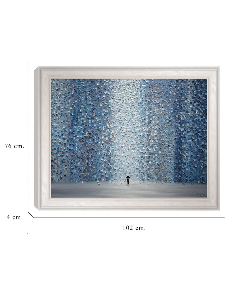 Cuadro decorativo Lluvia azul de Ekaterina Ermilkina técnica mixta 2