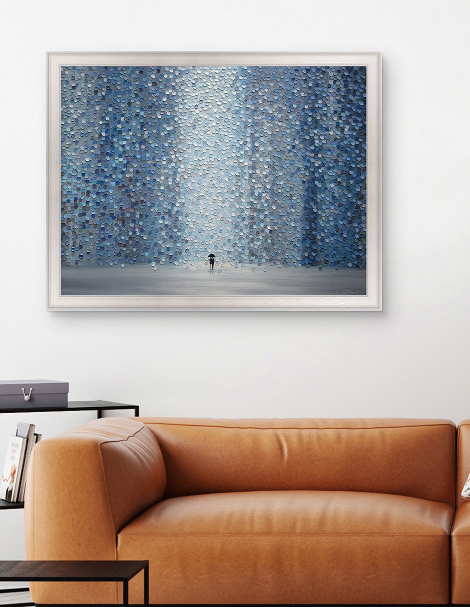 Cuadro decorativo Lluvia azul de Ekaterina Ermilkina técnica mixta 5