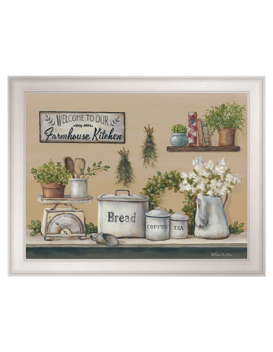 Cuadro decorativo Cocina de granja con jardín de Pam Britton técnica mixta Cuadro decorativo Cocina de granja con jardín de Pam Britton técnica mixta
