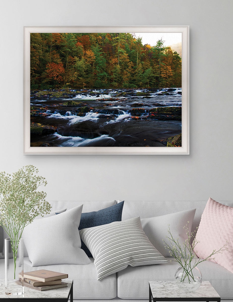 Cuadro decorativo Otoño en el río Tellico de Andy Crawford técnica mixta 2