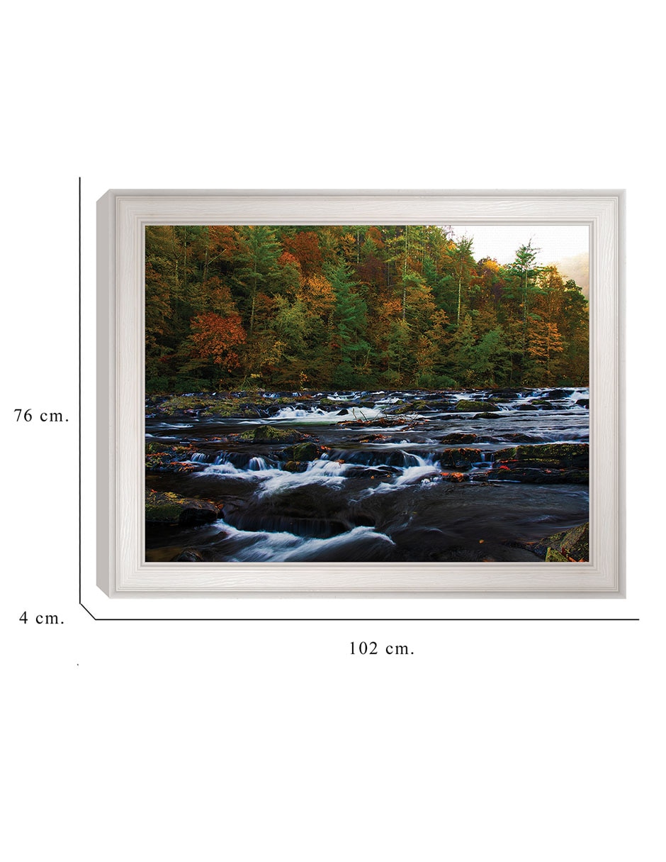 Cuadro decorativo Otoño en el río Tellico de Andy Crawford técnica mixta 6