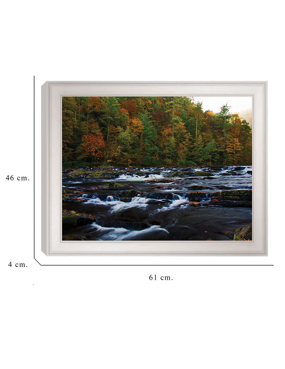 Cuadro decorativo Otoño en el río Tellico de Andy Crawford técnica mixta 2