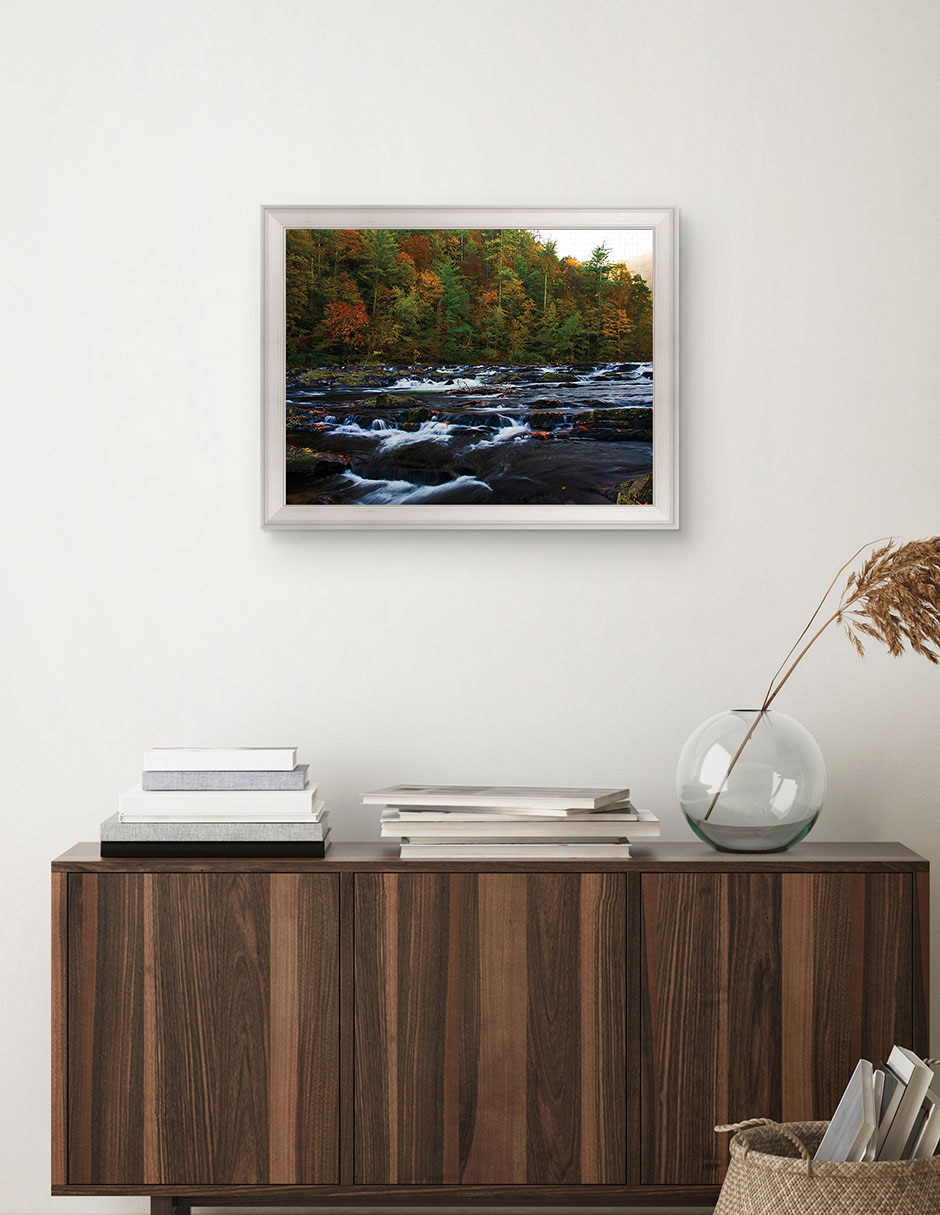 Cuadro decorativo Otoño en el río Tellico de Andy Crawford técnica mixta 4