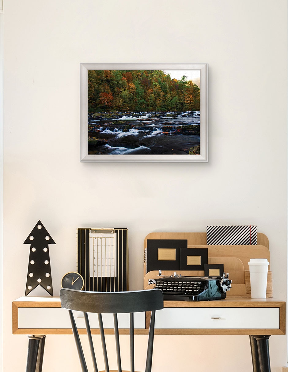 Cuadro decorativo Otoño en el río Tellico de Andy Crawford técnica mixta 5