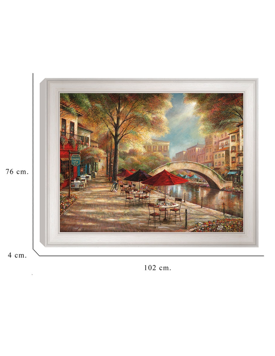 Cuadro decorativo Encanto del paseo del río de Ruane Manning técnica mixta 6