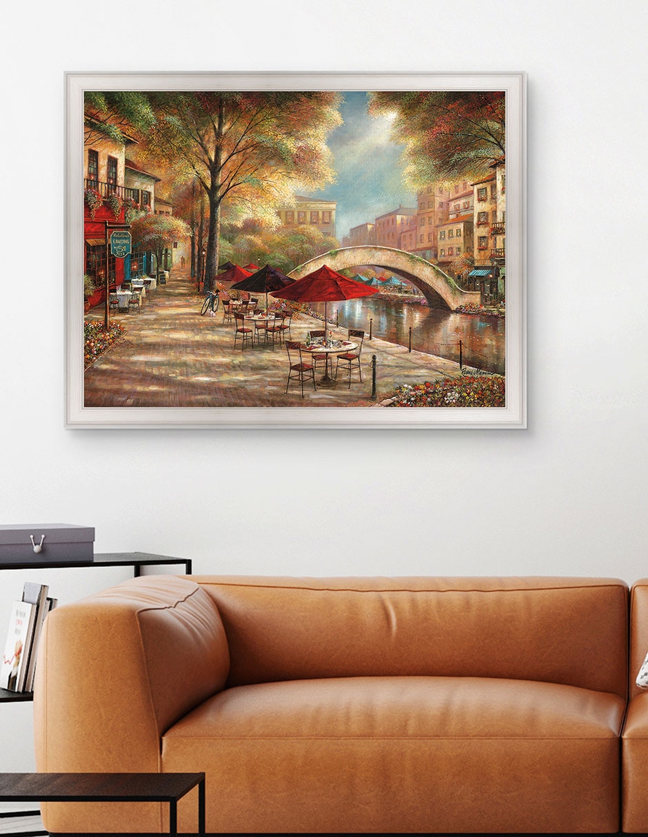 Cuadro decorativo Encanto del paseo del río de Ruane Manning técnica mixta 4