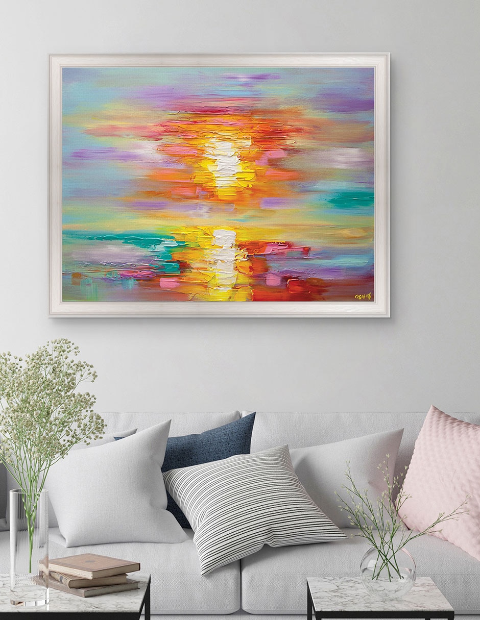 Cuadro decorativo Amanecer abstracto de Osnat Tzadok técnica mixta 3