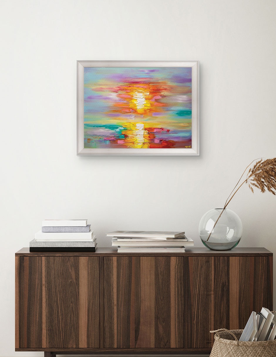 Cuadro decorativo Amanecer abstracto de Osnat Tzadok técnica mixta 3