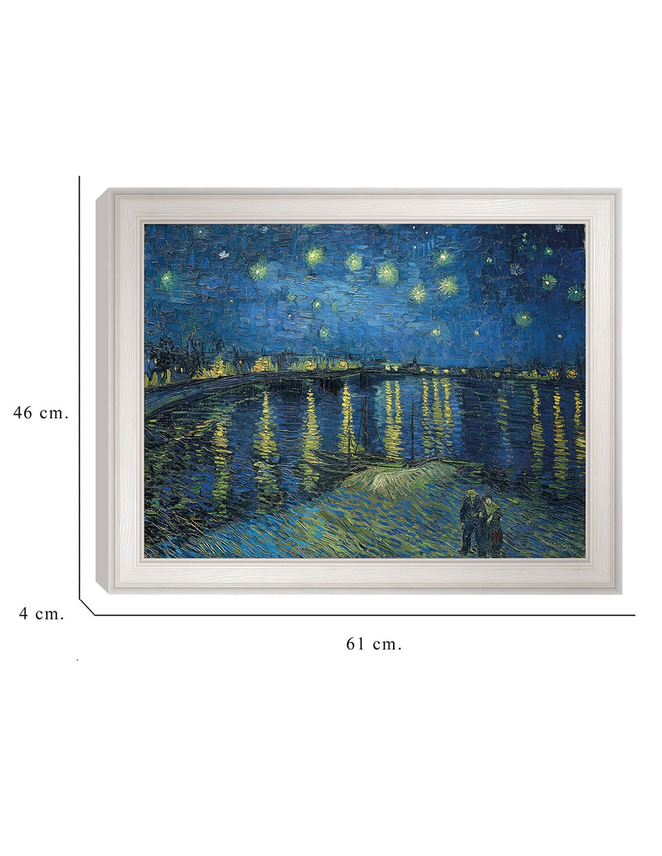 Cuadro decorativo Noche estrellada sobre el Ródano (1888) de Vincent van Gogh técnica mixta 6