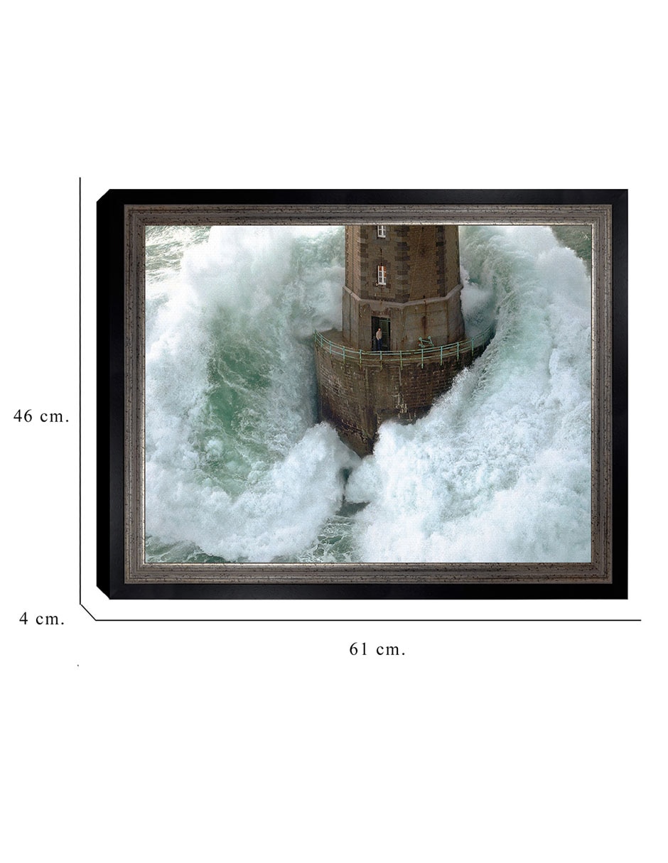Cuadro decorativo Faros en la tormenta – La Jument de Jean Guichard técnica mixta 2