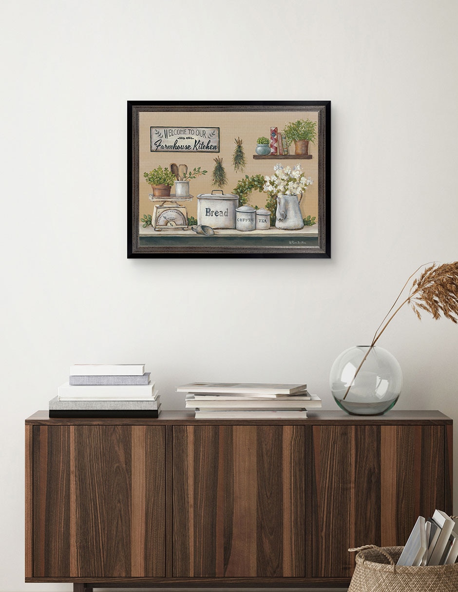Cuadro decorativo Cocina de granja con jardín de Pam Britton técnica mixta 3