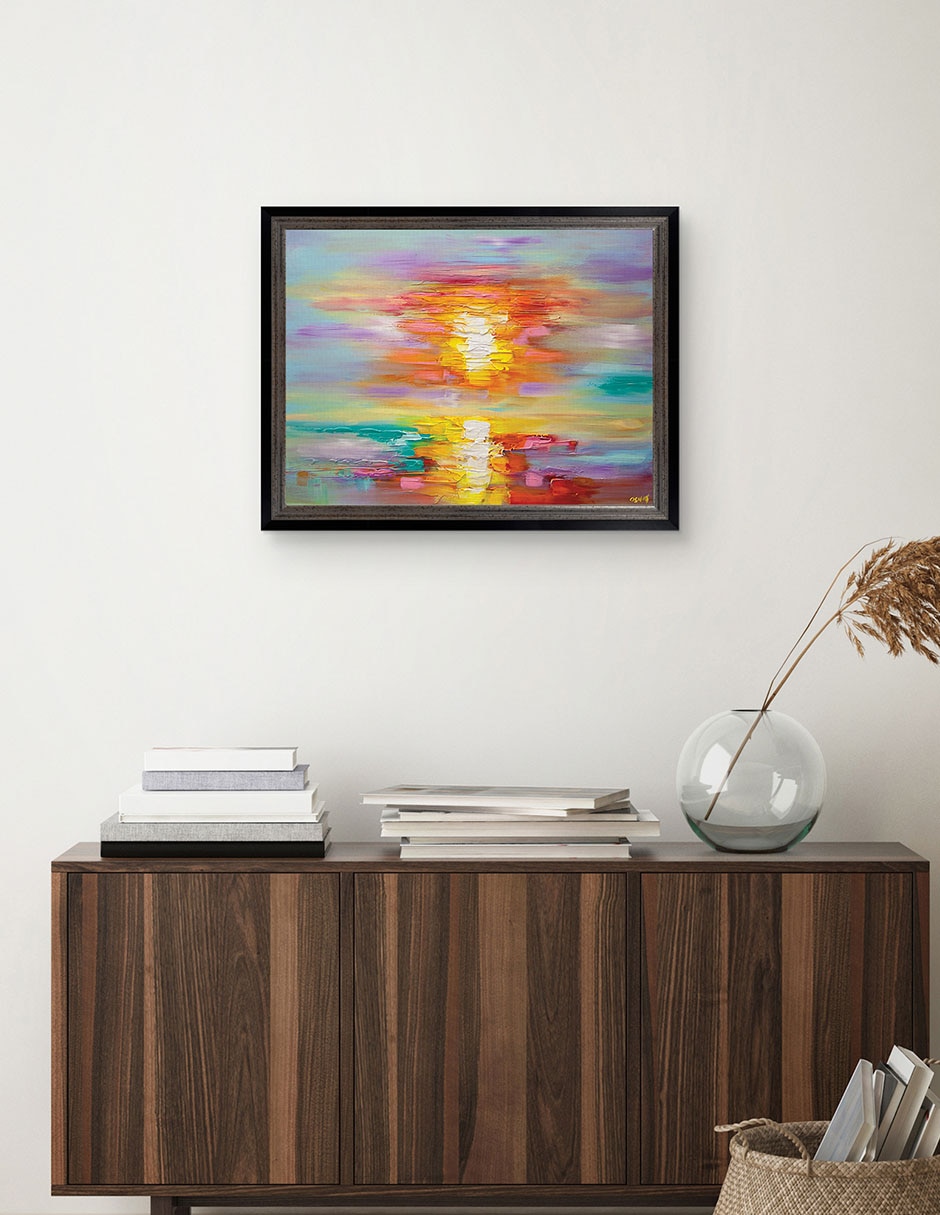Cuadro decorativo Amanecer abstracto de Osnat Tzadok técnica mixta 4