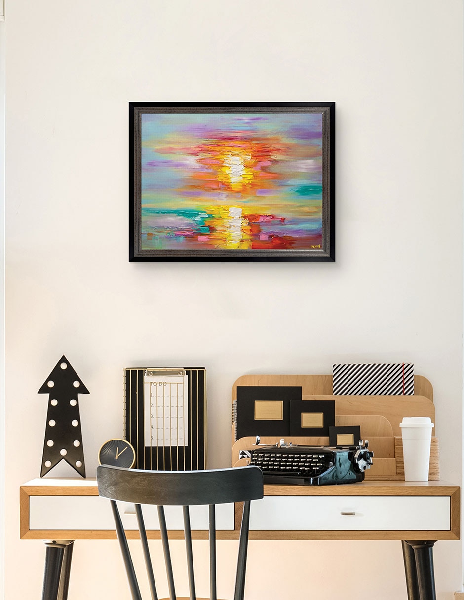 Cuadro decorativo Amanecer abstracto de Osnat Tzadok técnica mixta 5