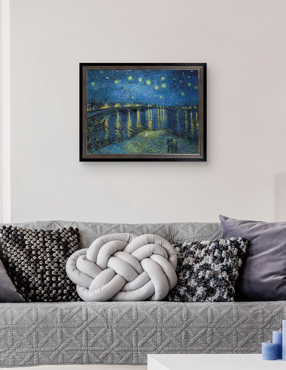 Cuadro decorativo Noche estrellada sobre el Ródano (1888) de Vincent Van Gogh técnica mixta 3