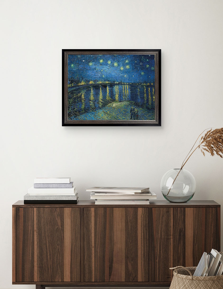 Cuadro decorativo Noche estrellada sobre el Ródano (1888) de Vincent Van Gogh técnica mixta 4