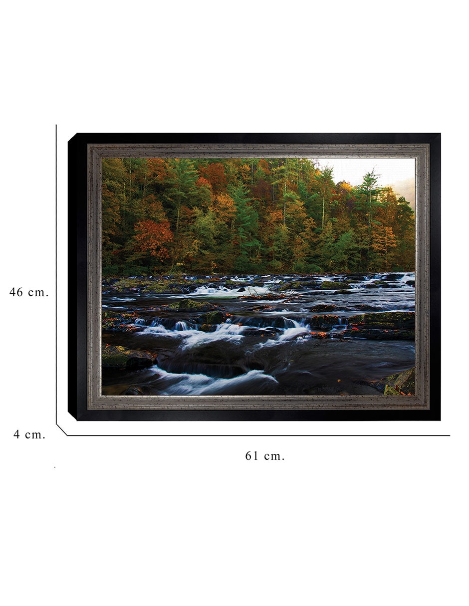 Cuadro decorativo Otoño en el río Tellico de Andy Crawford técnica mixta 6
