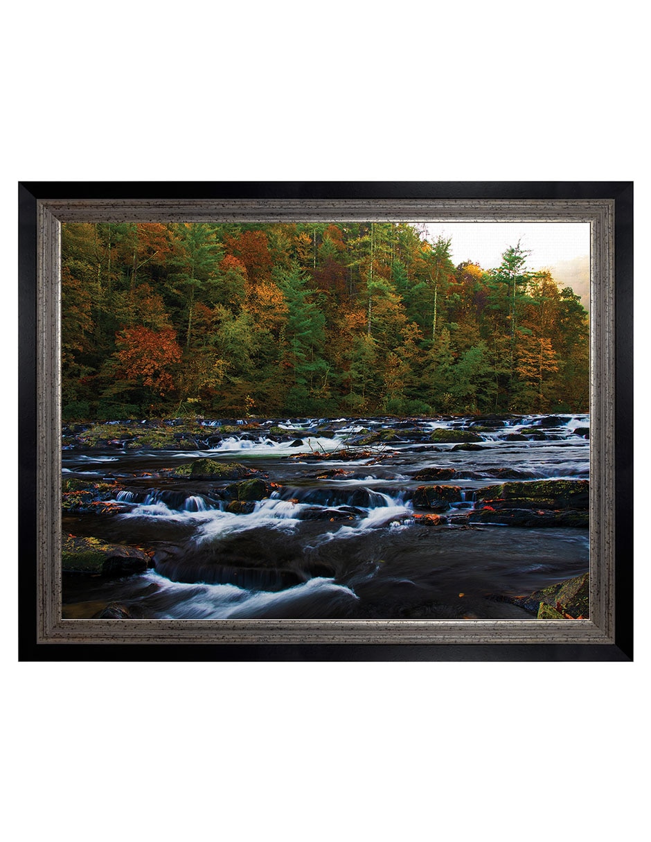 Cuadro decorativo Otoño en el río Tellico de Andy Crawford técnica mixta