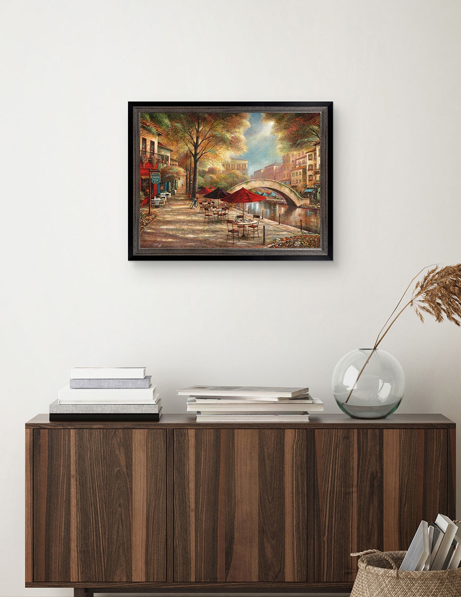 Cuadro decorativo Encanto del paseo del río de Ruane Manning técnica mixta 4