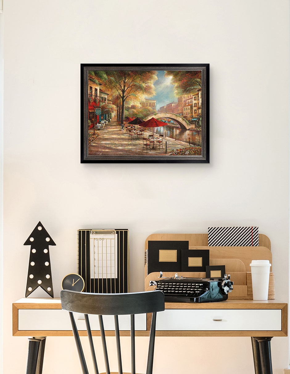 Cuadro decorativo Encanto del paseo del río de Ruane Manning técnica mixta 5
